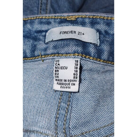 Forever 21 High rise Button Fly Cut off denim jean shorts Size 18 distressed - Picture 4 of 13